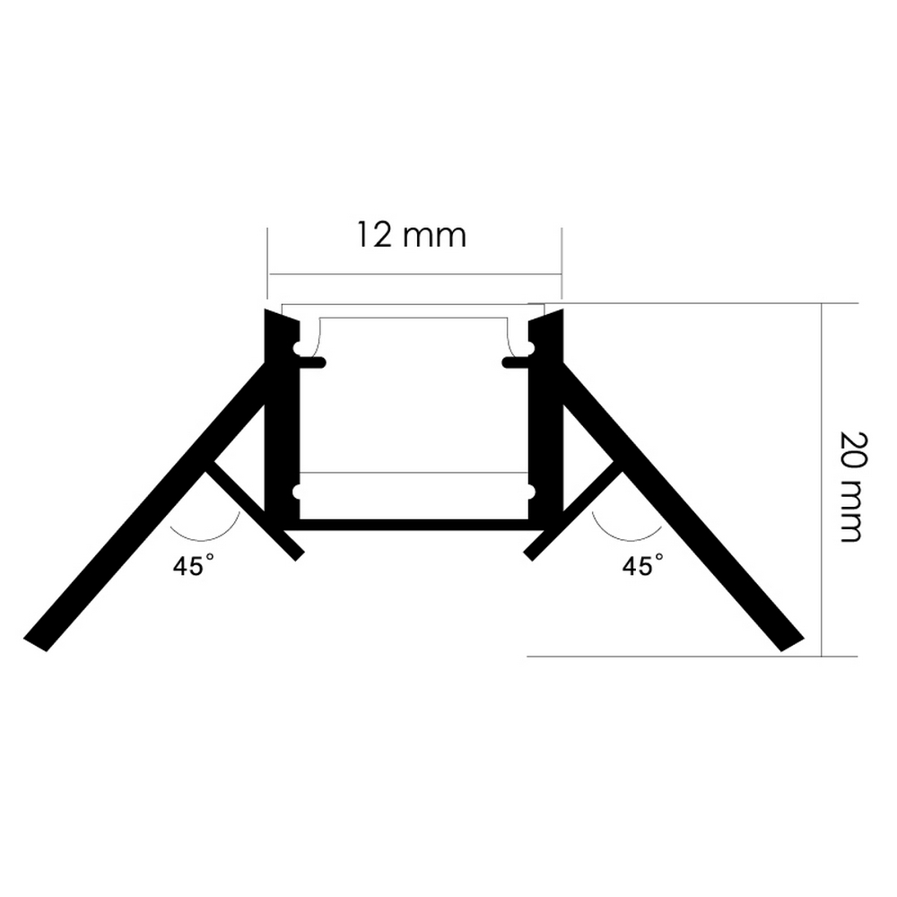 Profilo Led angolare Nisen per strisce Led 12-24V da incasso 2 metri in alluminio M LEDME - Foto 1
