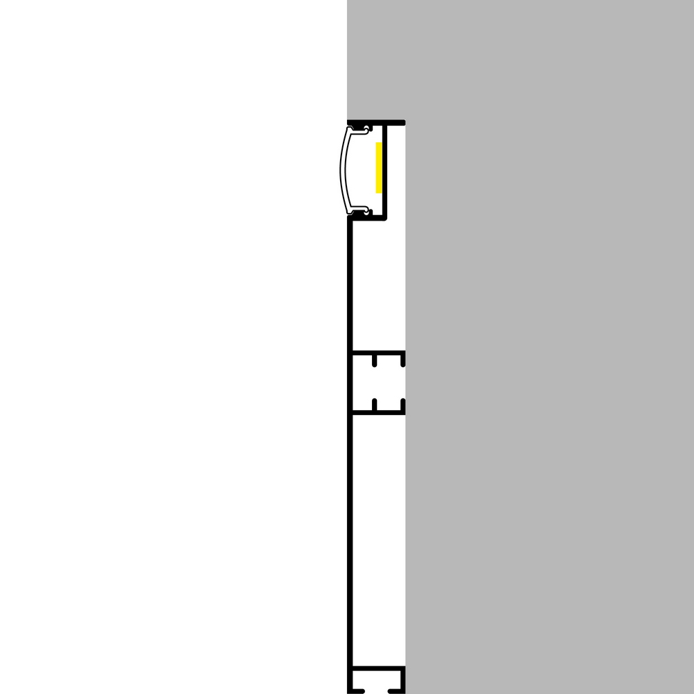 Profilo Led battiscopa Miet Bianco laccato per strisce Led 12-24V da incasso 2 metri in alluminio M LEDME - Foto 2
