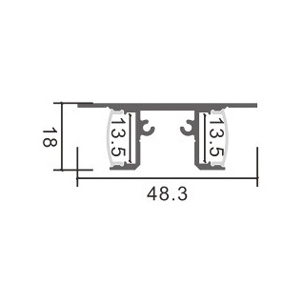 Profilo Led da parete Gote Nero laccato per 2 strisce Led 12-24V a superfice 2 metri in alluminio M LEDME - Foto 1