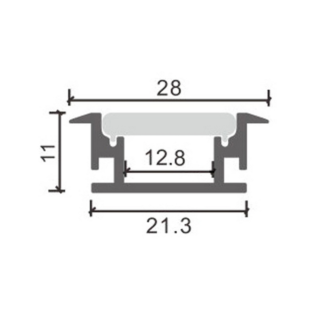 Profilo Led da pavimento Fat per strisce Led 12-24V da incasso 2 metri in alluminio M LEDME - Foto 1