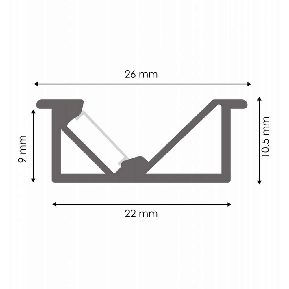 Profilo Led per mobili Mygh per strisce Led 12-24V da incasso 2 metri in alluminio M LEDME - Foto 1