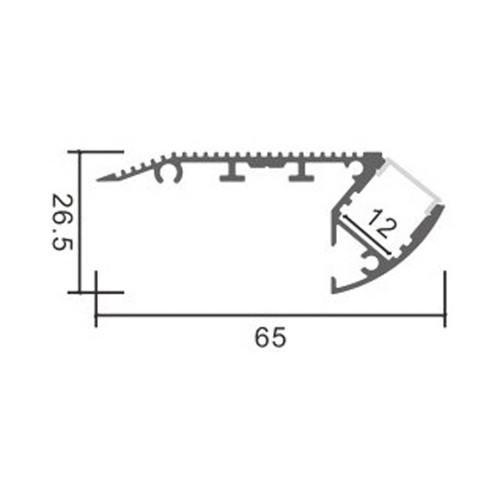Profilo Led per scale Oiew per strisce Led 12-24V a superfice 2 metri in alluminio M LEDME - Foto 1