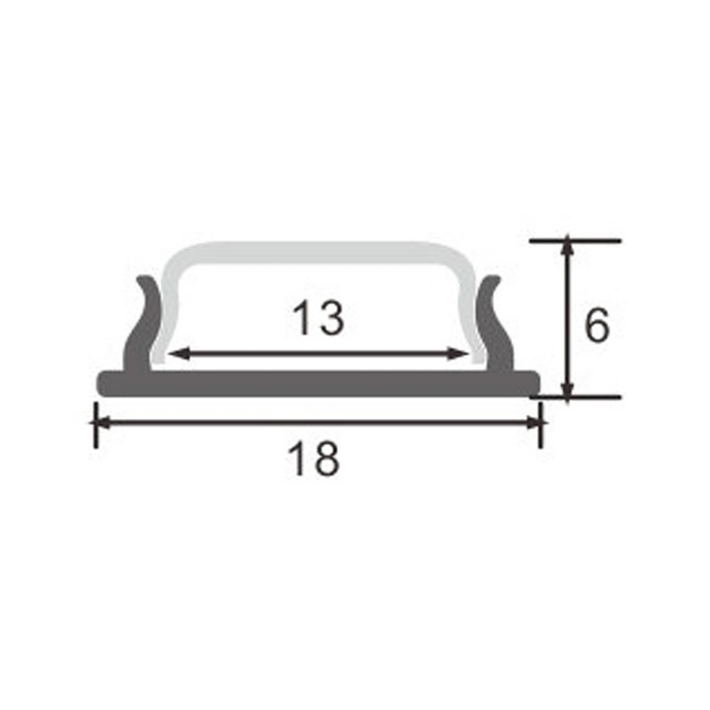 Profilo Led piatto Flexible per strisce Led 12-24V a superfice 2 metri in alluminio M LEDME - Foto 1