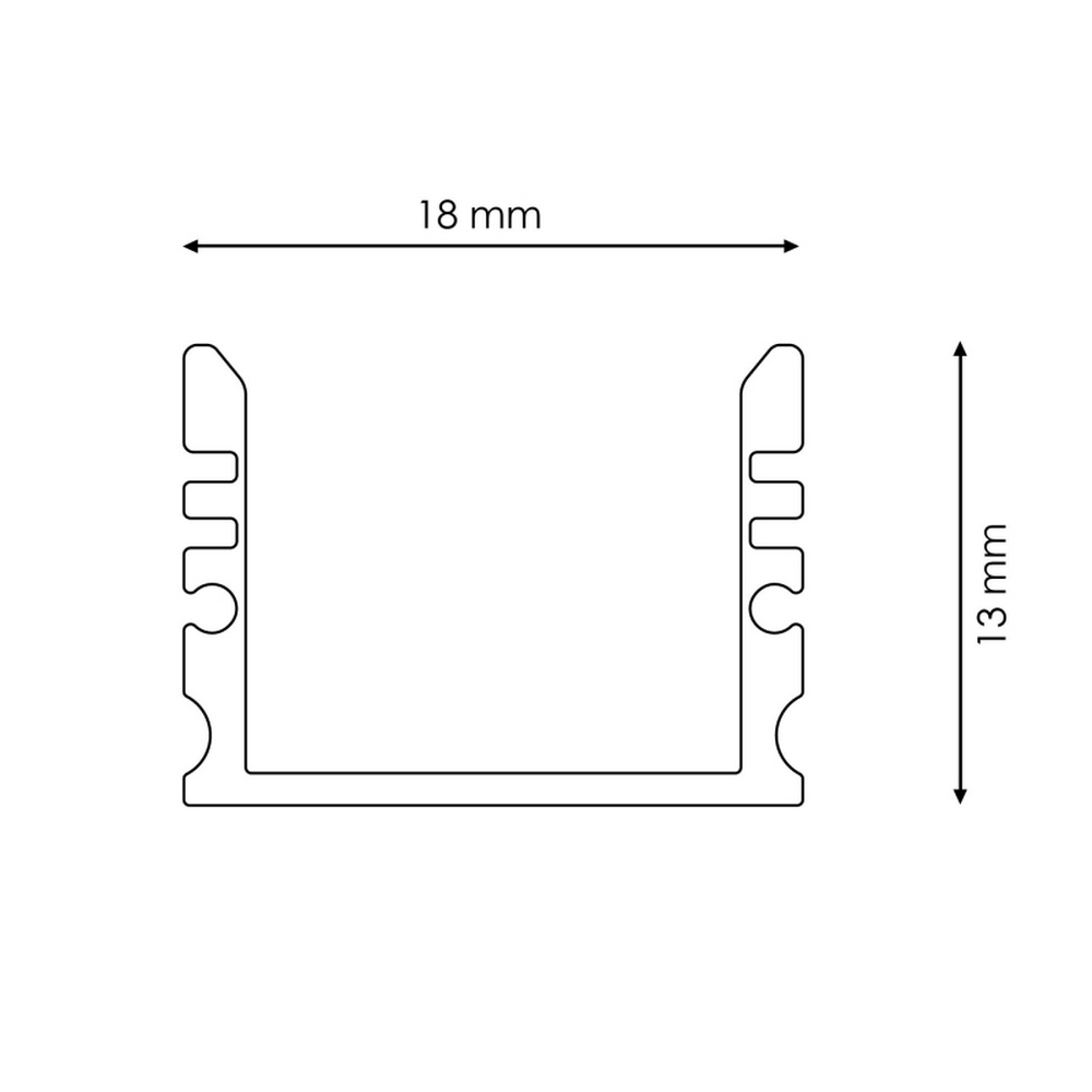 Profilo Led piatto U Aqua IP65 per strisce Led 12-24V a superfice 2 metri in alluminio M LEDME - Foto 2