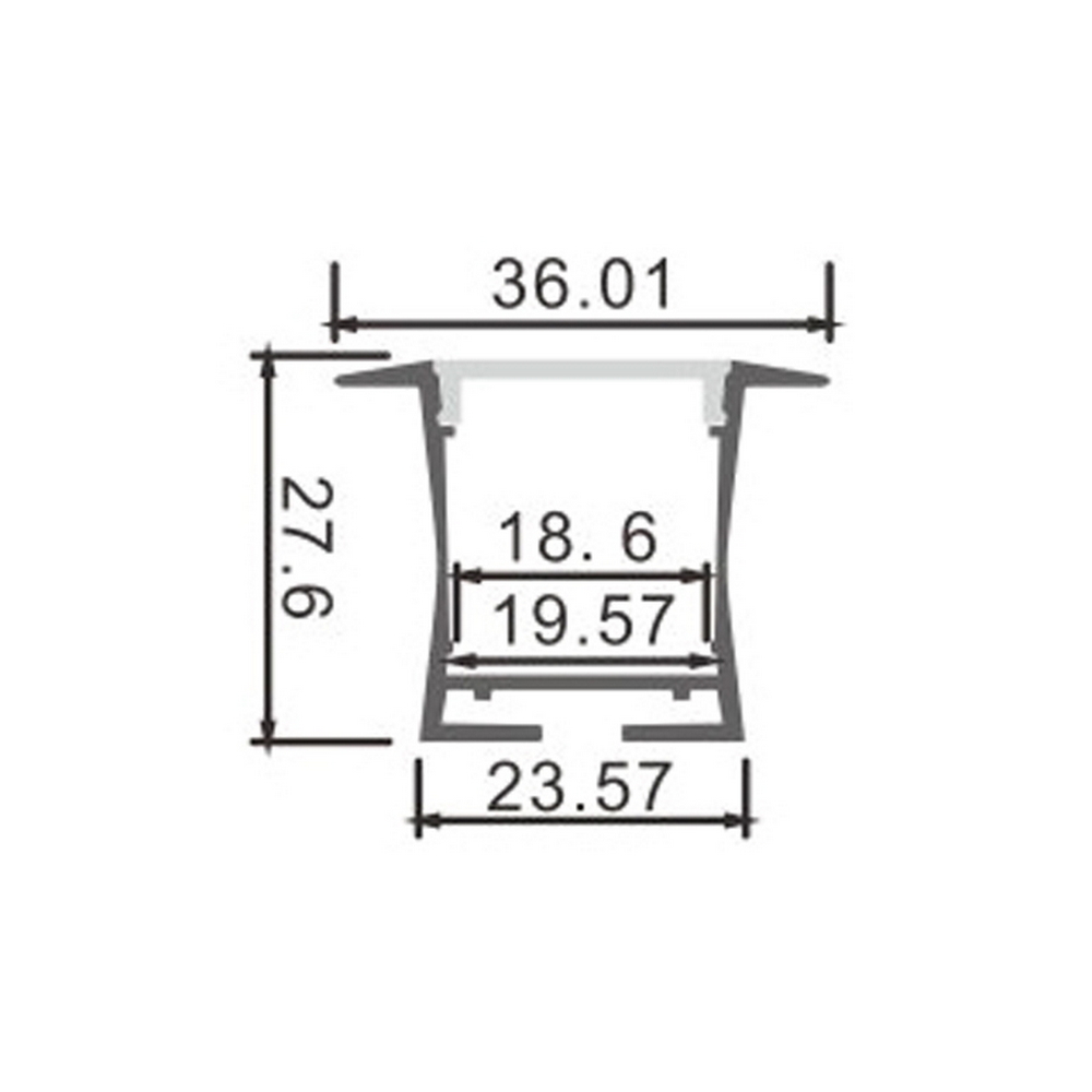 Profilo Led piatto U Bify per strisce Led 12-24V da incasso 2 metri in alluminio M LEDME - Foto 1
