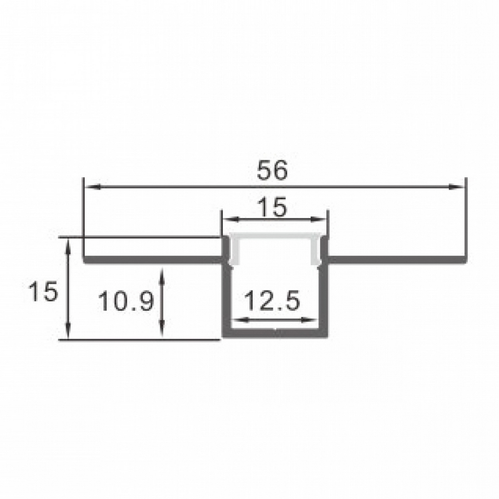 Profilo Led piatto U Crow per strisce Led 12-24V da incasso 2 metri in alluminio M LEDME - Foto 1