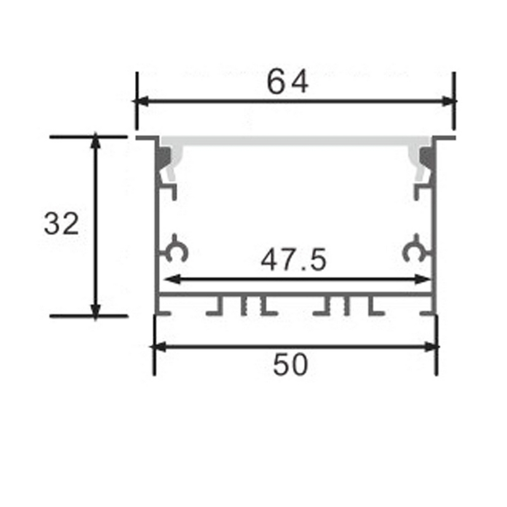 Profilo Led piatto U Epyf per 2 strisce Led 12-24V da incasso 2 metri in alluminio M LEDME - Foto 1