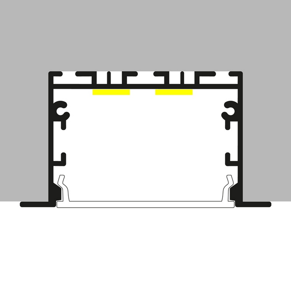 Profilo Led piatto U Epyf per 2 strisce Led 12-24V da incasso 2 metri in alluminio M LEDME - Foto 3