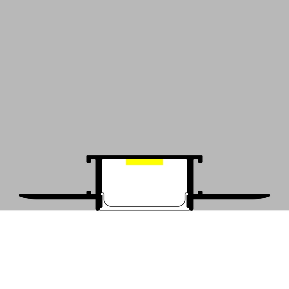 Profilo Led piatto U Feat per strisce Led 12-24V da incasso 2 metri in alluminio M LEDME - Foto 2