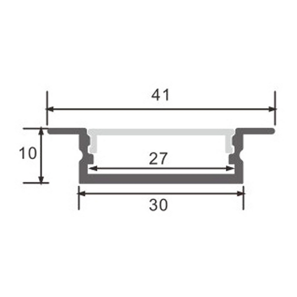 Profilo Led piatto U Fiao per strisce Led 12-24V da incasso 2 metri in alluminio M LEDME - Foto 1
