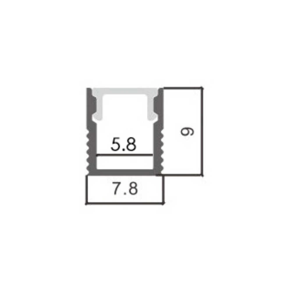 Profilo Led piatto U Fine per strisce Led 12-24V a superfice 2 metri in alluminio M LEDME - Foto 1