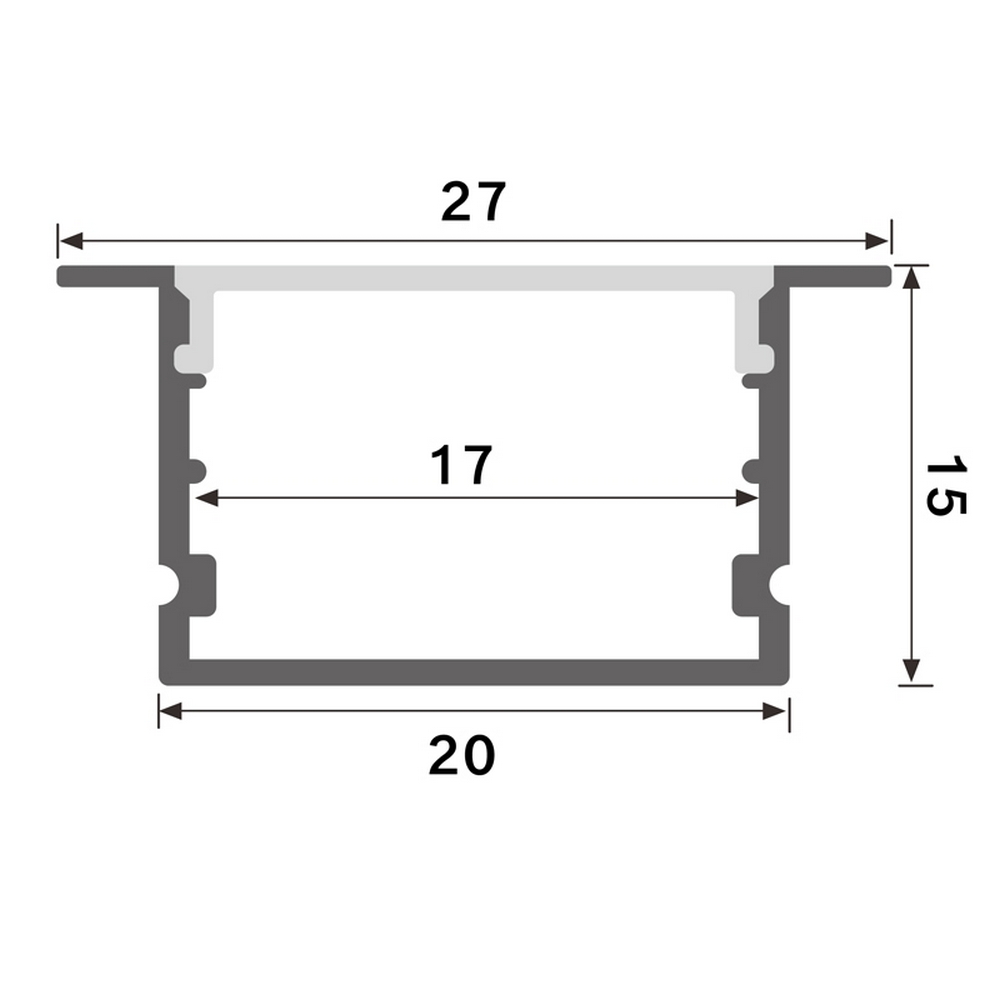 Profilo Led piatto U Hev per strisce Led 12-24V da incasso 2 metri in alluminio M LEDME - Foto 1