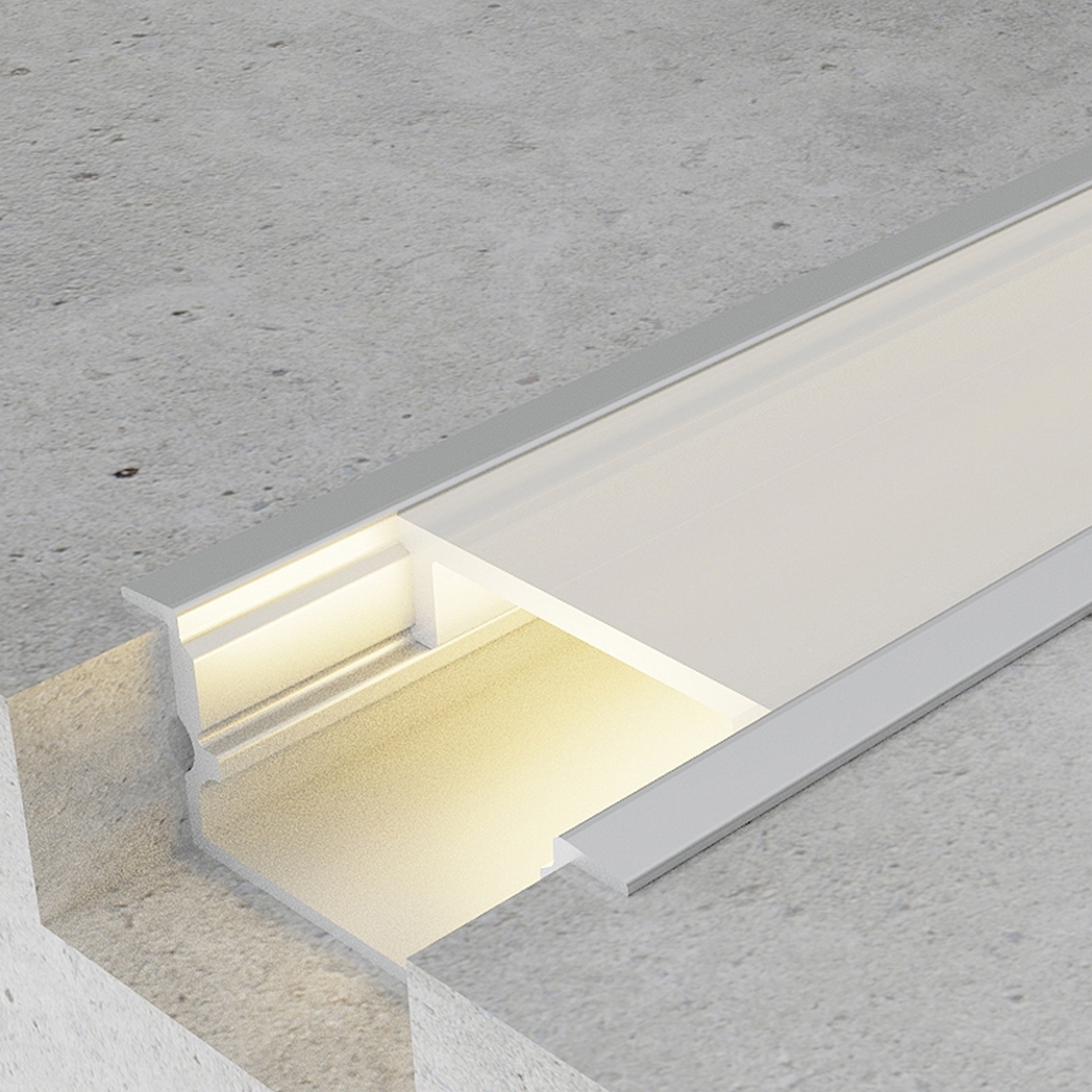 Foto principale Profilo Led piatto U Hieg per strisce Led 12-24V da incasso 2 metri in alluminio M LEDME