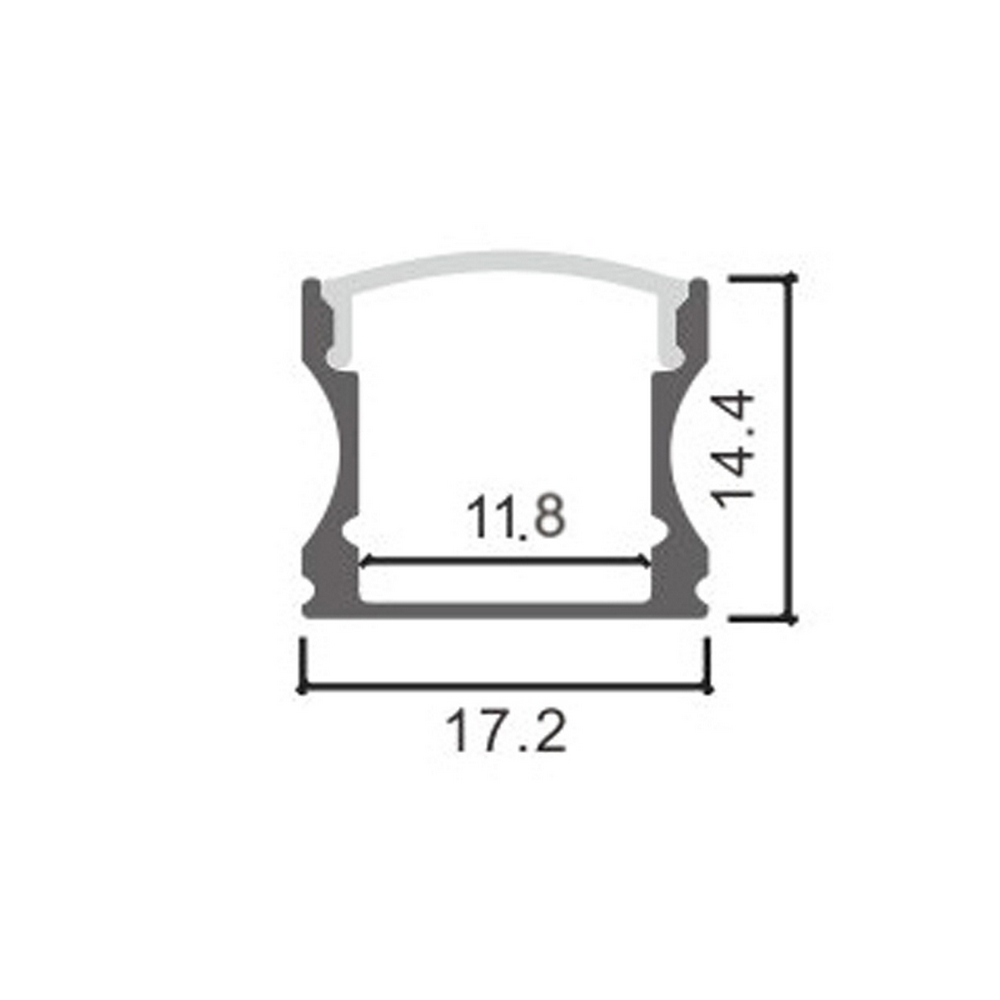 Profilo Led piatto U High Nero laccato per strisce Led 12-24V a superfice 2 metri in alluminio M LEDME - Foto 1