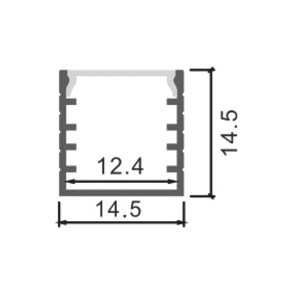 Profilo Led piatto U Jesf per strisce Led 12-24V a superfice 2 metri in alluminio M LEDME - Foto 1