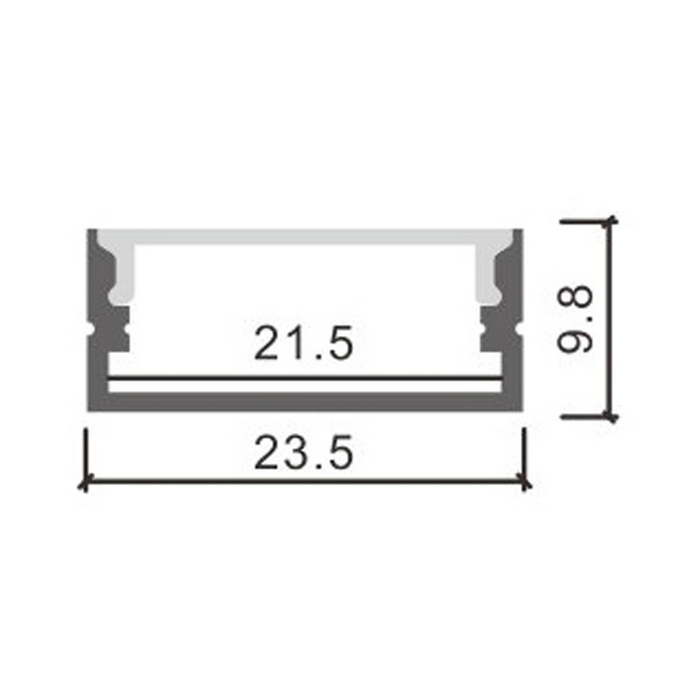 Profilo Led piatto U Minim Bianco laccato per strisce Led 12-24V a superfice 2 metri in alluminio M LEDME - Foto 1
