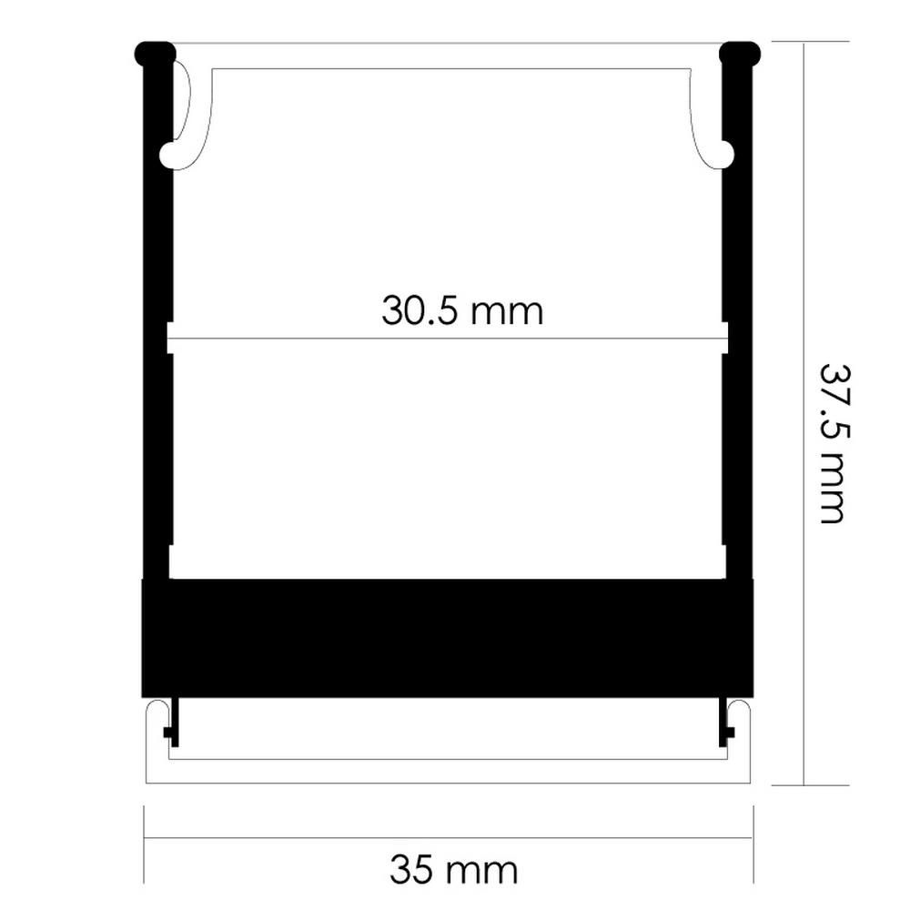 Profilo Led piatto U Minled per 2 strisce Led 12-24V a superfice 2 metri in alluminio M LEDME - Foto 1