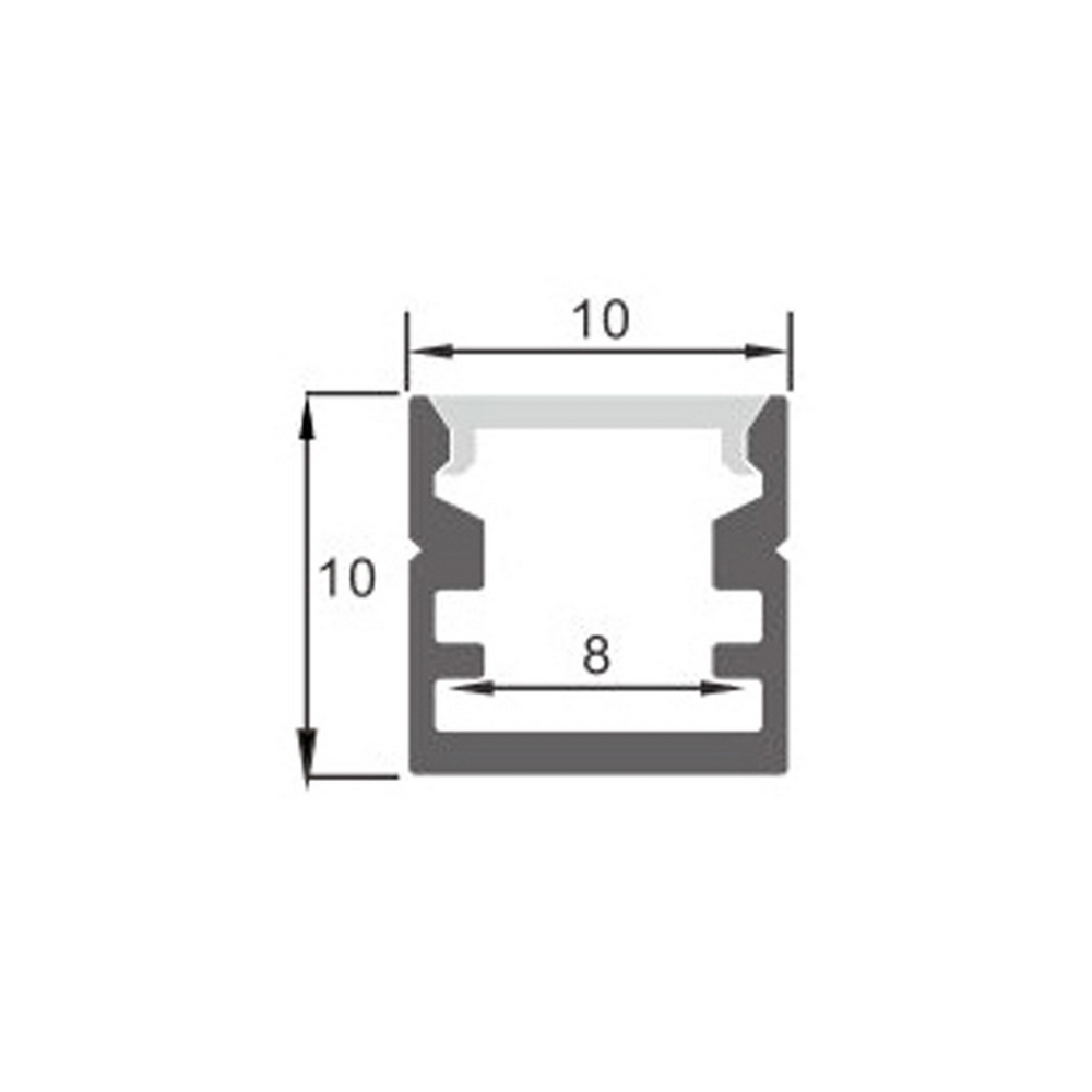 Profilo Led piatto U Nano per strisce Led 12-24V a superfice 2 metri in alluminio M LEDME - Foto 1