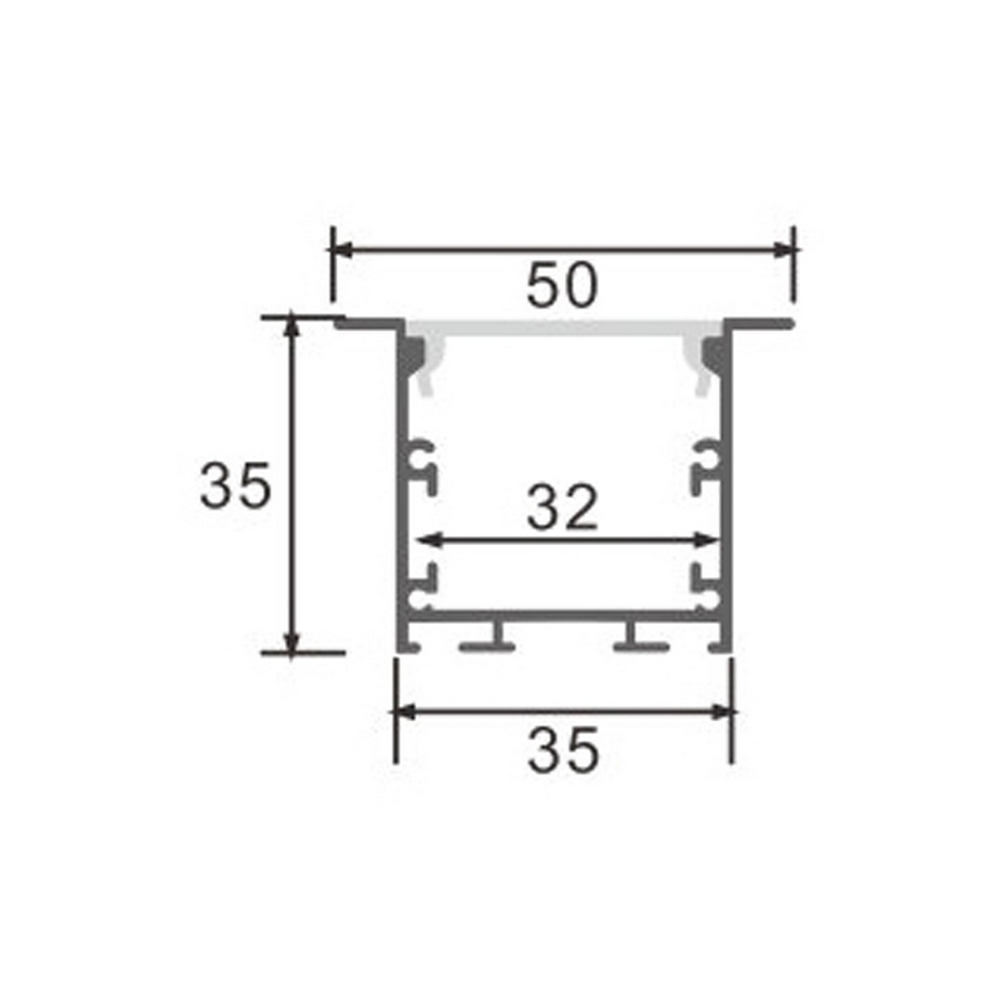 Profilo Led piatto U Phey per strisce Led 12-24V da incasso 2 metri in alluminio M LEDME - Foto 1