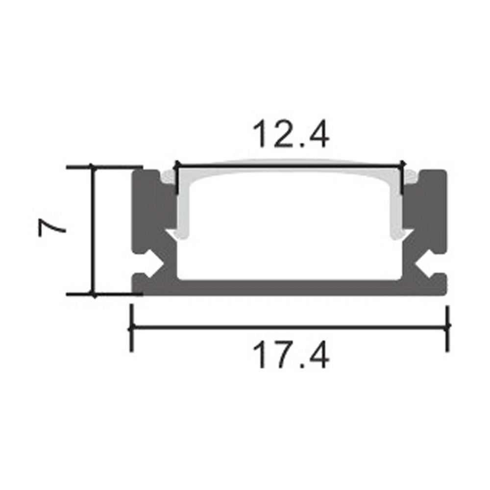 Profilo Led piatto U Sid Bianco laccato per strisce Led 12-24V a superfice 2 metri in alluminio M LEDME - Foto 1