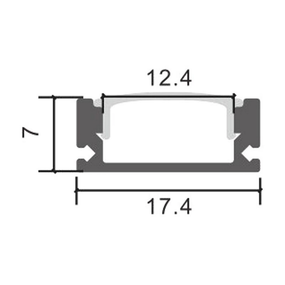 Profilo Led piatto U Sid per strisce Led 12-24V a superfice 2 metri in alluminio M LEDME - Foto 1