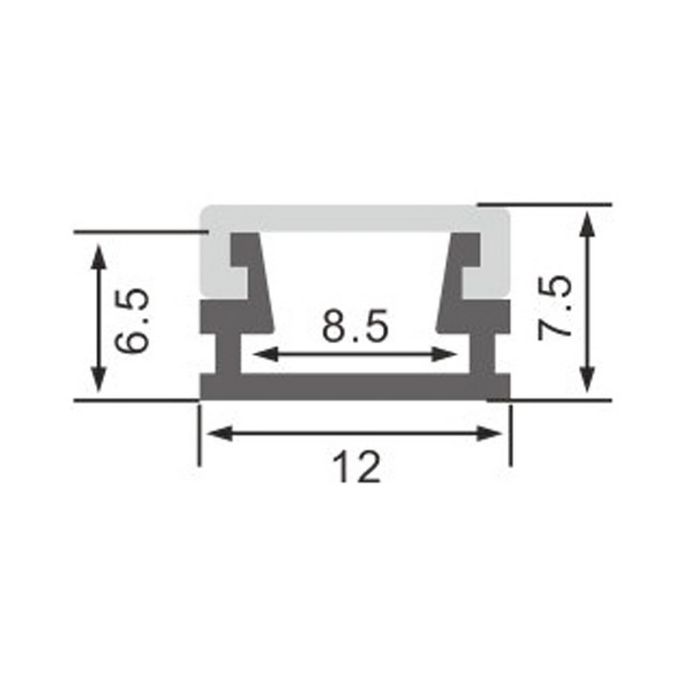 Profilo Led piatto U Slim per strisce Led 12-24V a superfice 2 metri in alluminio M LEDME - Foto 1