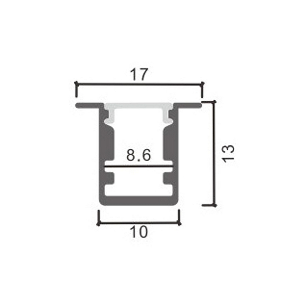 Profilo Led piatto U Sor per strisce Led 12-24V da incasso 2 metri in alluminio M LEDME - Foto 1