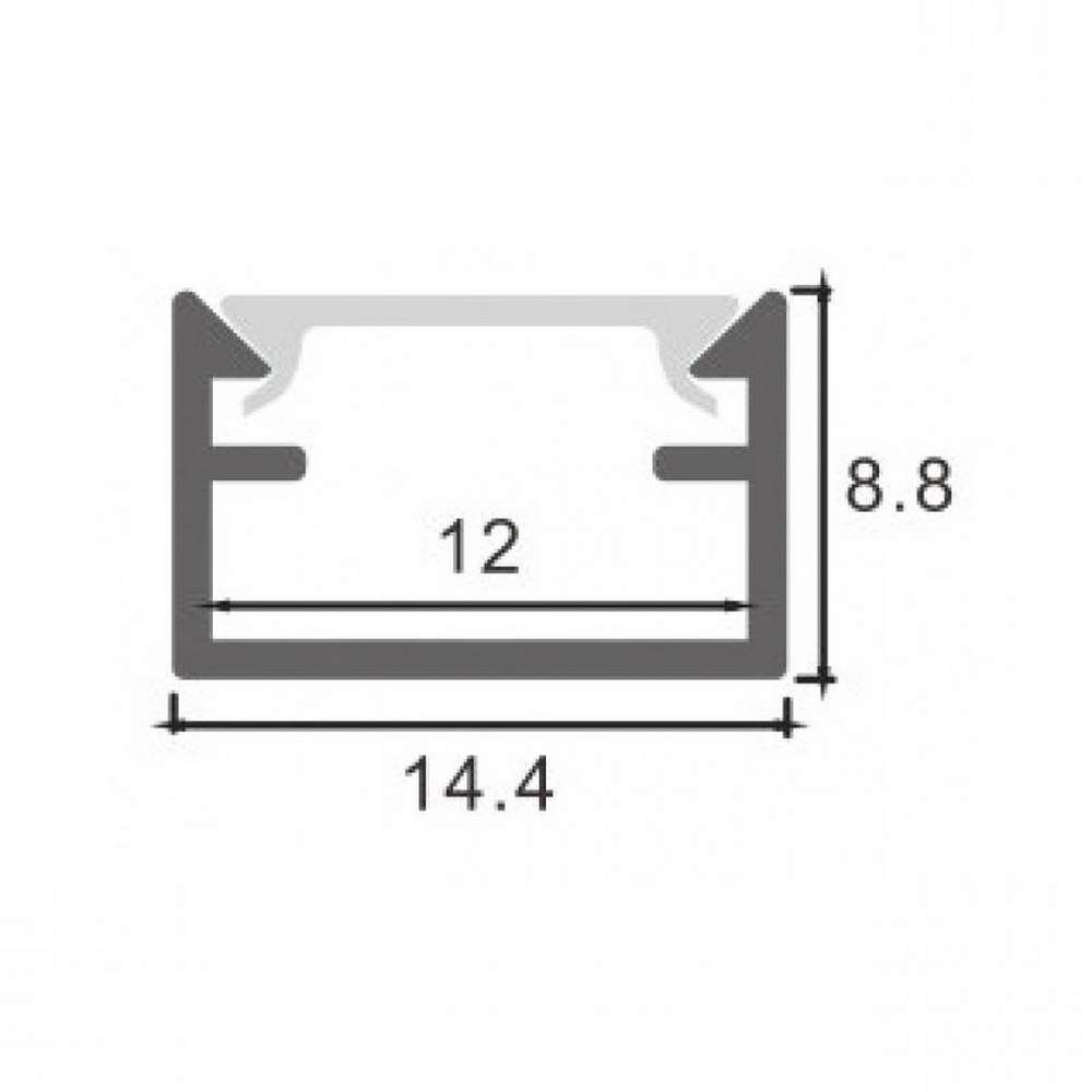 Profilo Led piatto U Strush per strisce Led 12-24V a superfice 2 metri in alluminio M LEDME - Foto 1