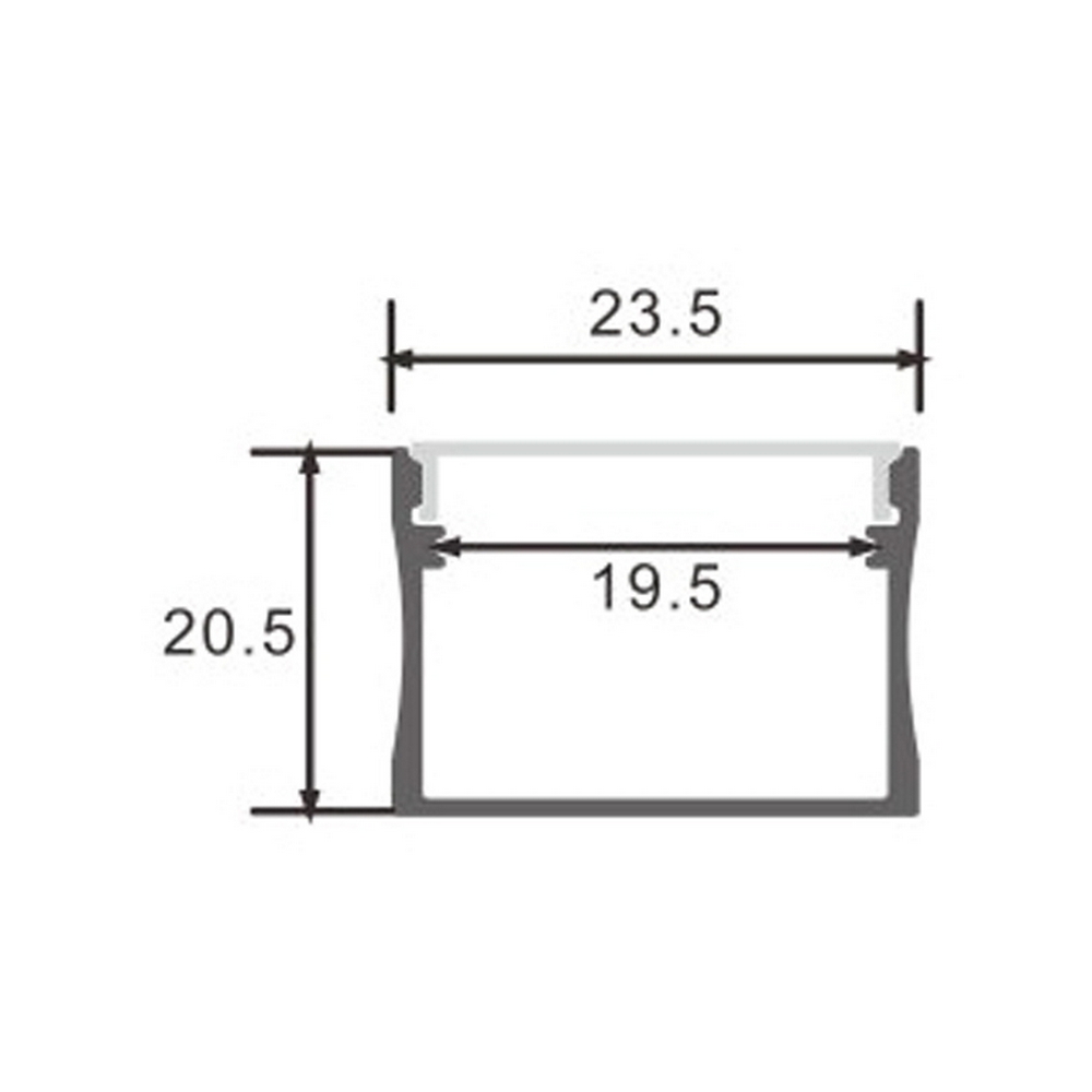 Profilo Led piatto U Sumo per 2 strisce Led 12-24V a superfice 2 metri in alluminio M LEDME - Foto 1