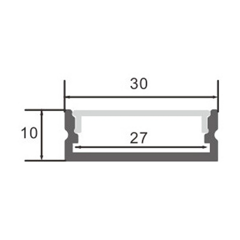 Profilo Led piatto U Trake per strisce Led 12-24V a superfice 2 metri in alluminio M LEDME - Foto 1