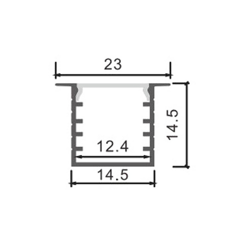 Profilo Led piatto U Tued per strisce Led 12-24V da incasso 2 metri in alluminio M LEDME - Foto 1