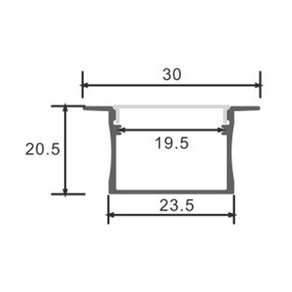 Profilo Led piatto U Vilkad per strisce Led 12-24V da incasso 2 metri in alluminio M LEDME - Foto 1