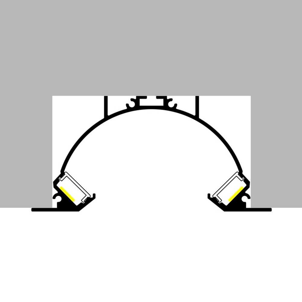 Profilo Led Sunrise per strisce Led 12-24V da incasso 2 metri in alluminio M LEDME - Foto 2