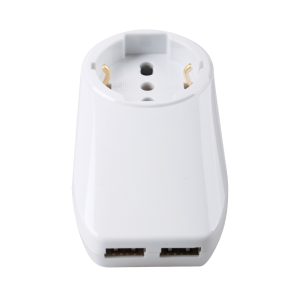 Foto principale Spina adattatore grande 16A con 1 Presa Schuko Bipasso + 2 Prese USB Aigostar