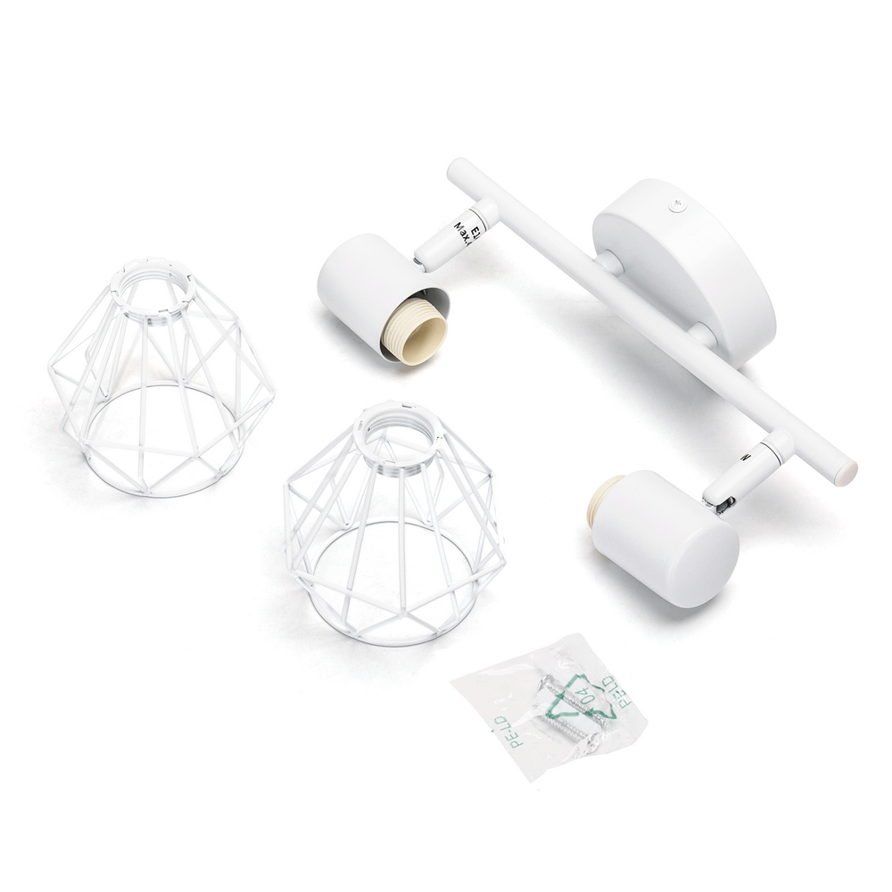 Applique da parete Dimen Bianco 2 x E14 Aigostar - Foto 1