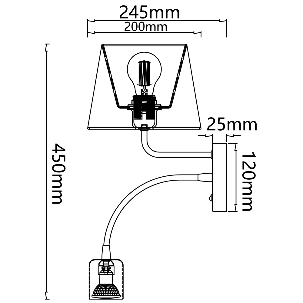 Applique da parete UaD Bianco IP20 1 x GU10 1 x E27 Aigostar - Foto 4