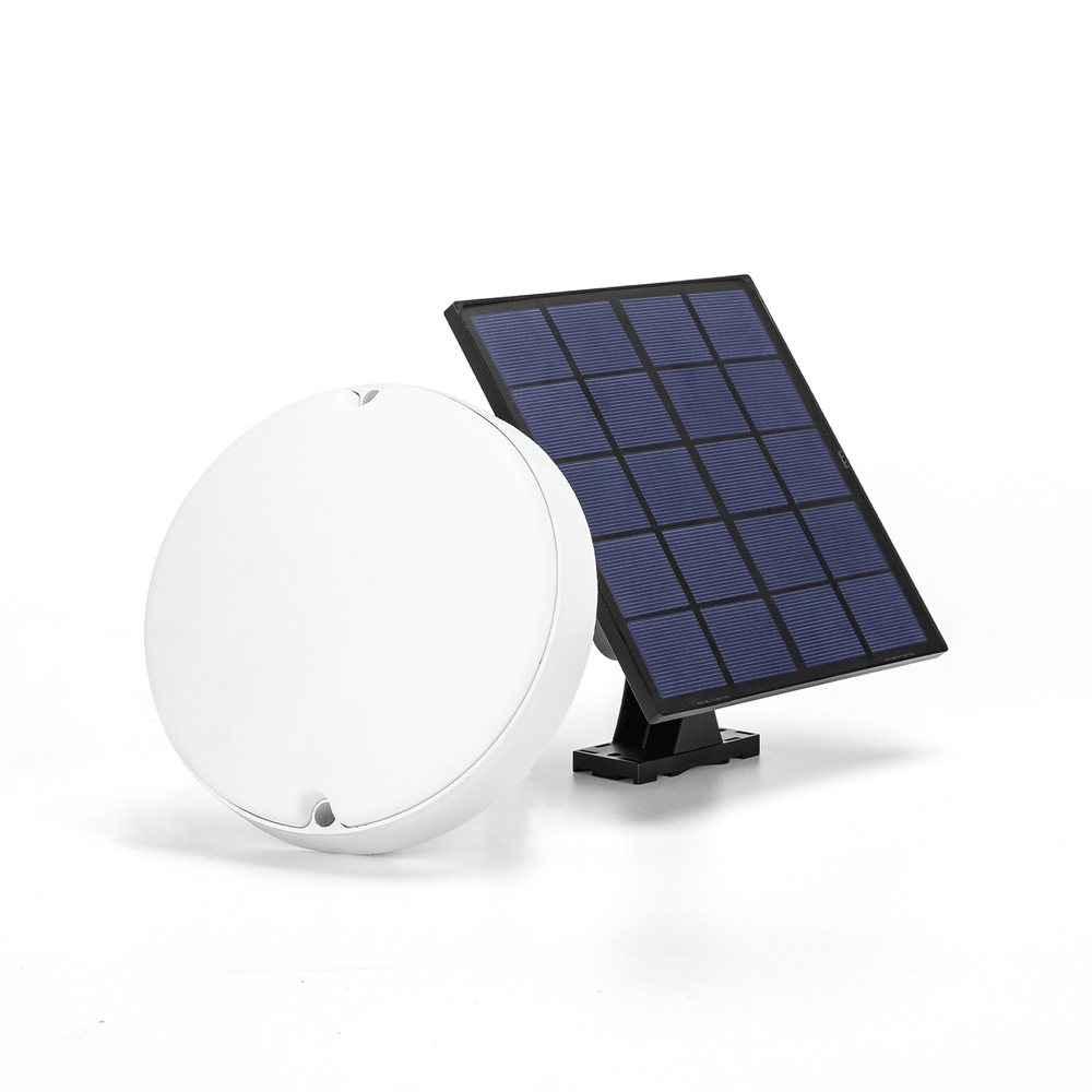 Foto principale Applique Led da parete slim 4W rotondo Bianco con pannello solare e sensore crepuscolare IP65 temperatura colore regolabile con telecomando Aigostar
