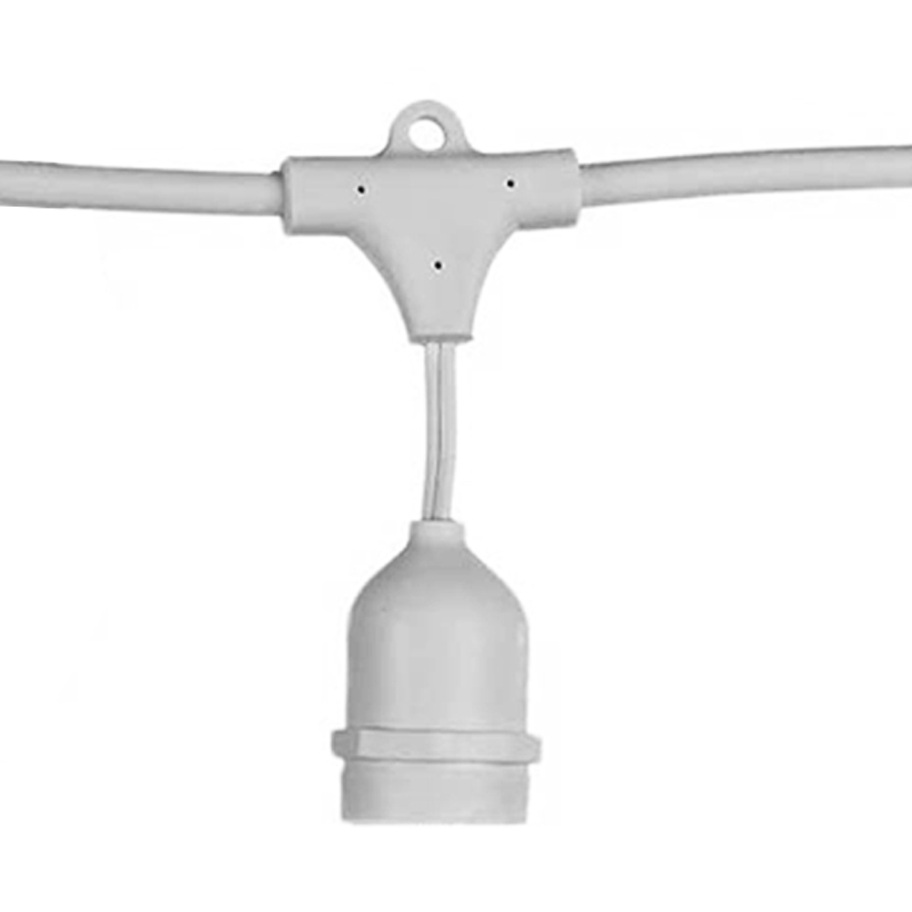 Catena di luci pendente 10 metri per 10 lampadine E27 IP54 Bianca Wisdom - Foto 1