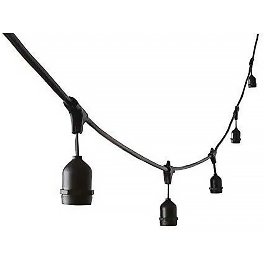 Foto principale Catena di luci pendente 10 metri per 10 lampadine E27 IP54 Nera Wisdom