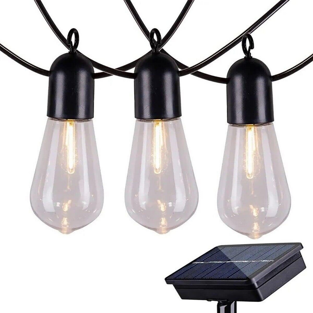 Catena luminosa a Led decorativa con pannello solare 4,5 metri 10 sfere trasparenti Bianco Caldo 2200K Wisdom - Foto 2