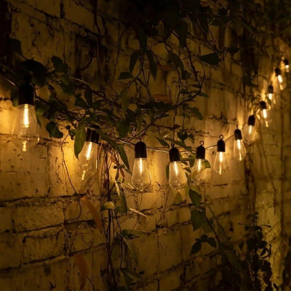 Catena luminosa a Led decorativa con pannello solare 4,5 metri 10 sfere trasparenti Bianco Caldo 2200K Wisdom - Foto 3
