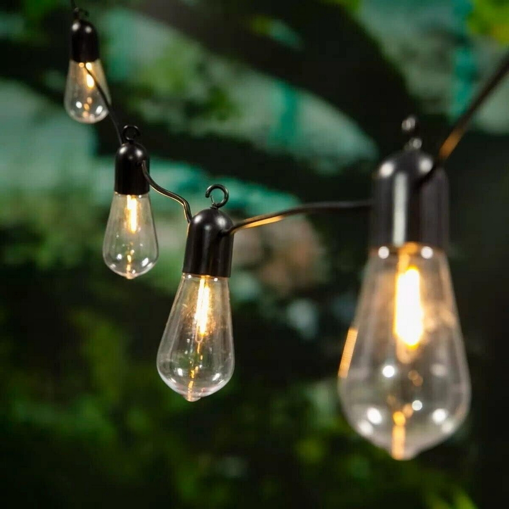 Catena luminosa a Led decorativa con pannello solare 4,5 metri 10 sfere trasparenti Bianco Caldo 2200K Wisdom - Foto 4