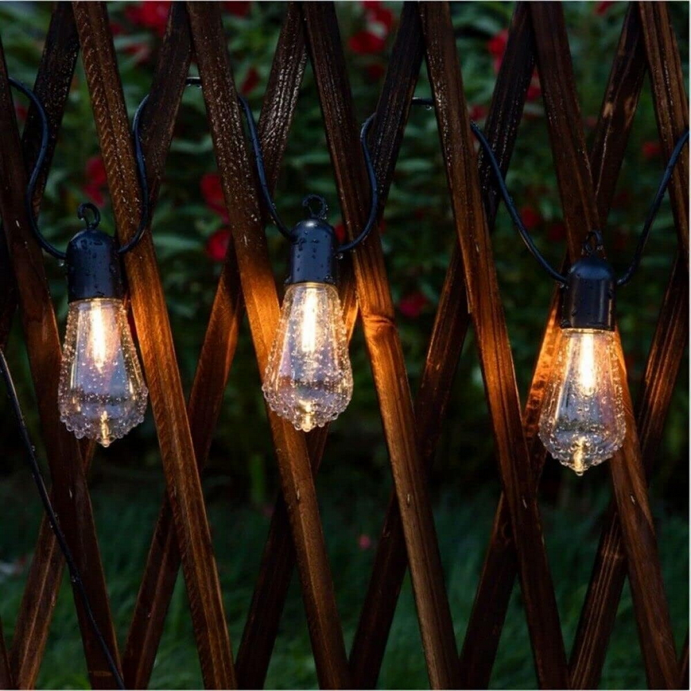 Catena luminosa a Led decorativa con pannello solare 4,5 metri 10 sfere trasparenti Bianco Caldo 2200K Wisdom - Foto 5