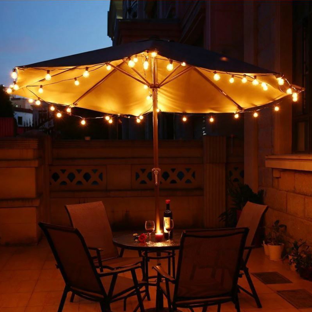 Catena luminosa a Led decorativa con pannello solare 5,8 metri 20 sfere trasparenti Bianco Caldo 2200K Wisdom - Foto 3