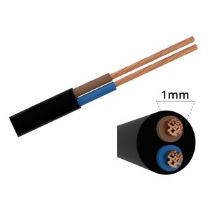 Foto principale Cavo elettrico H05VV-F 2 x 1,0 mm2 1 metro guaina nera (venduto a metro) Aigostar