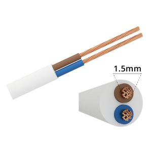 Foto principale Cavo elettrico H05VV-F 2 x 1,5 mm2 1 metro guaina bianca (venduto a metro) Aigostar