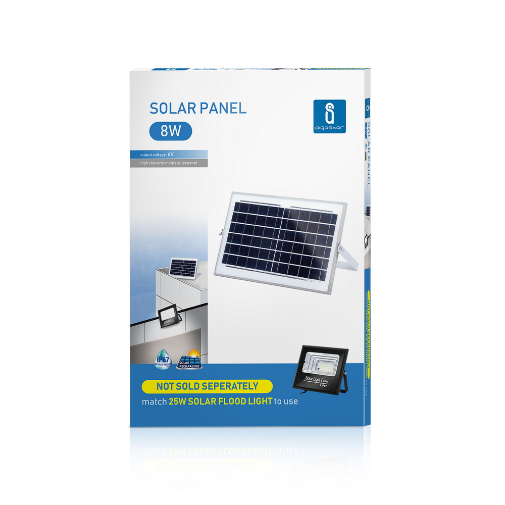 Faro Led 25W Nero con pannello solare IP67 Bianco freddo 6500K Dimmerabile con telecomando e crepuscolare Aigostar - Foto 7