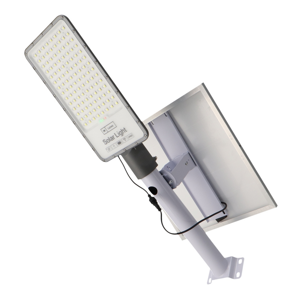 Foto principale Faro Led 300W Grigio con pannello solare IP65 Bianco freddo 6000K Dimmerabile con telecomando e crepuscolare M LEDME