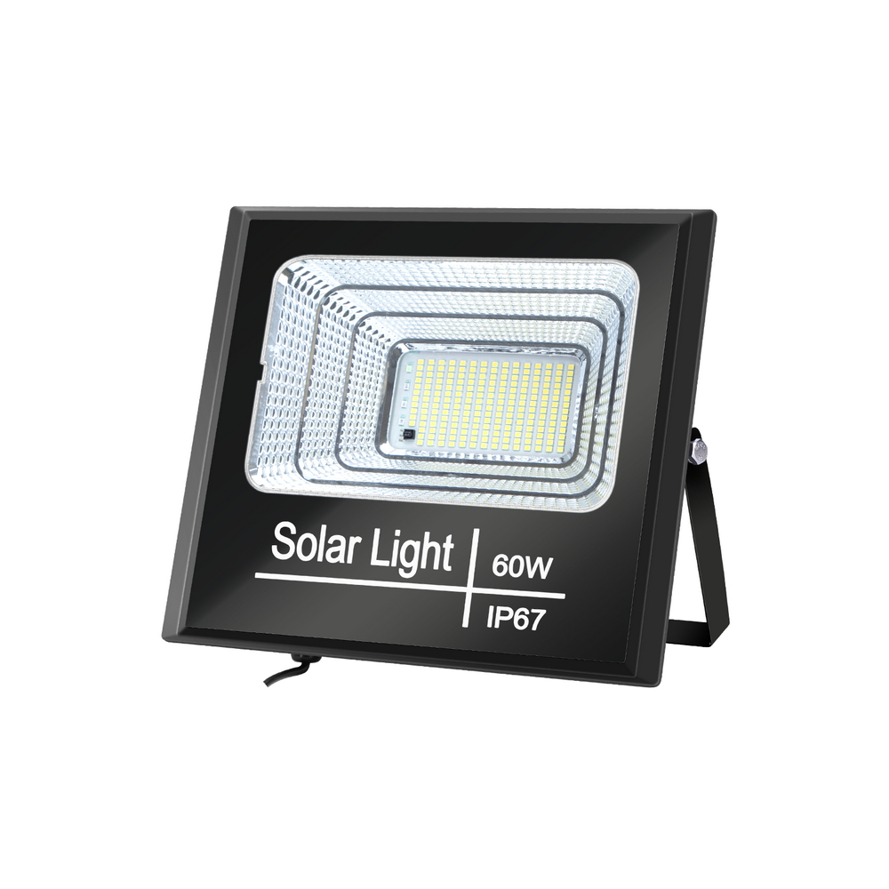 Faro Led 60W Nero con pannello solare IP67 Bianco freddo 6500K Dimmerabile con telecomando e crepuscolare Aigostar - Foto 2