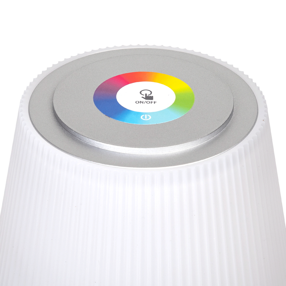 Lampada da tavolo Led touch Dory Argento RGB 4W portatile a batteria ricaricabile USB Aigostar - Foto 1